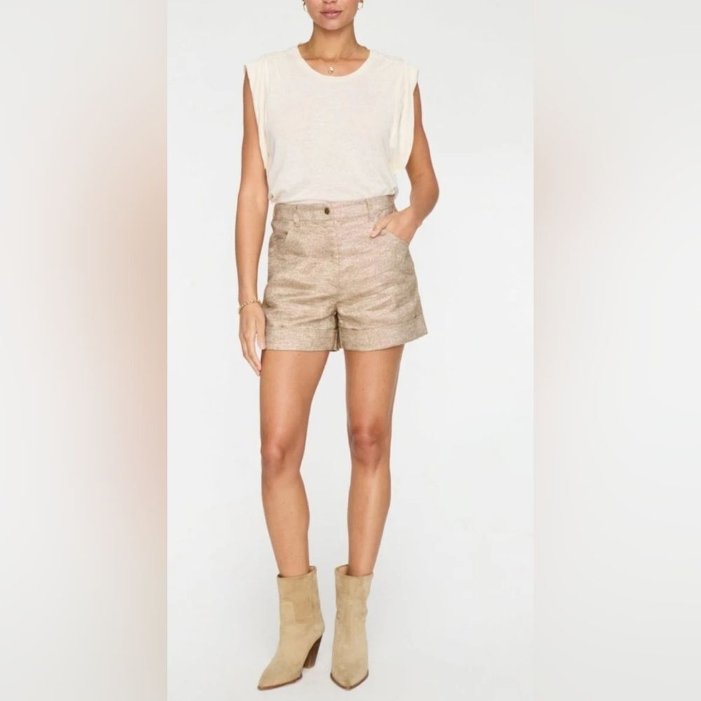 BROCHU WALKER pippa cuffed short in gold Size XS